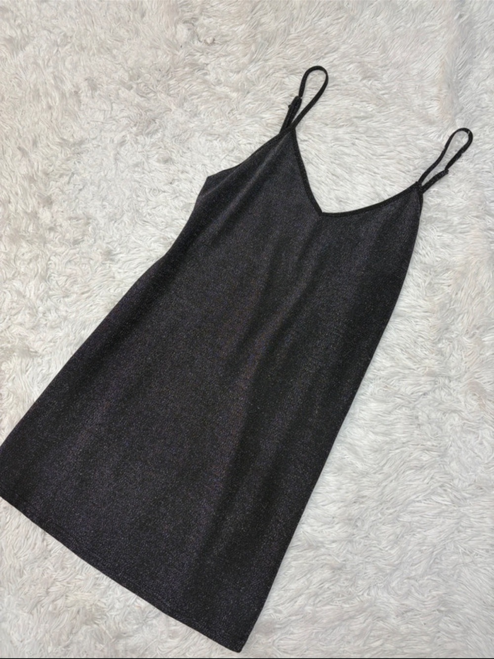 Brandy Melville Black Shimmery Slip Tank dress